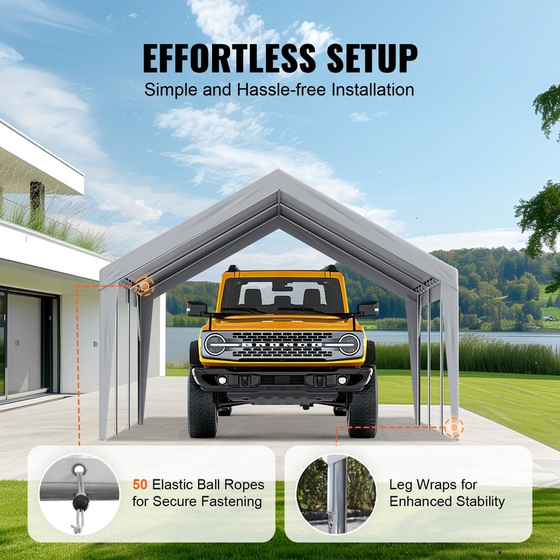 VEVOR Carport Replacement Canopy Cover 13 x 20 ft, Garage