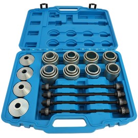 ACZCR 28pc Universal Press and Pull Sleeve Kit Bearings Bushes Removal Tool Bushes Bearings Tool Kit 4 x Pulling Spindles 4X Stop Plate Discs w/Case Fit Cars LCV and HGV Engines