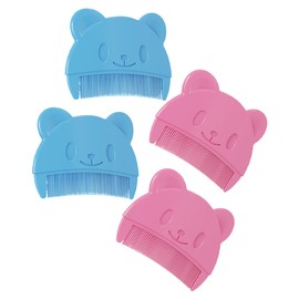 TOVINANNA Cute Bear Design 4pcs Baby Comb Hair Brush Set Scalp Comb for Newborn Shampoo Bath
