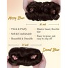 HSLHDI 2PCS Messy Bun Hair Piece-Large Wavy Curly & Donut