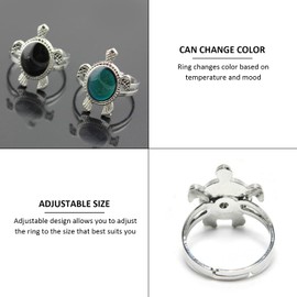 NYGGTYK Pack of 3 Colour Changing Rings, Mood Rings, Adjustable Rings, Girls Rings, Creative Design Rings, Funny Rings, Colour Changing Mood Rings, Metal Rings, Metal, artificial gemstone
