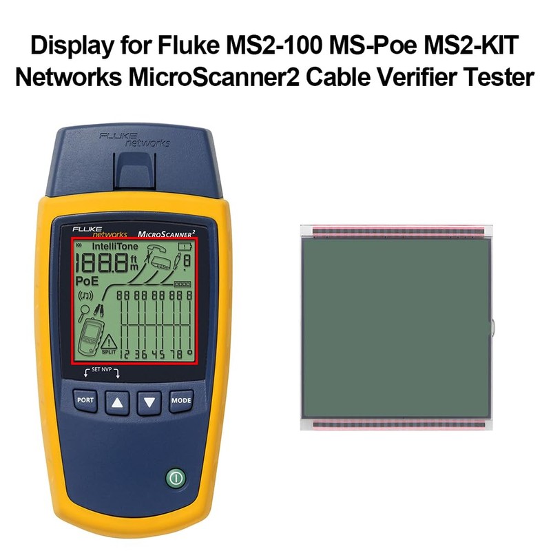 Display Replacement for Fluke MS2-100 MS-Poe MS2-KIT Networks MicroScanner2 Cable