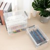 BTSKY Pack of 4 Stackable Transparent Pen Box, Office Supplies,