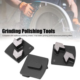 LOCADENCE 3Pcs Diamond Grinding Block, Dovetail Arrow Tooth Black Polishing Pad, 16 Grit Diamond Grinding Blocks for Marble, Concrete Products