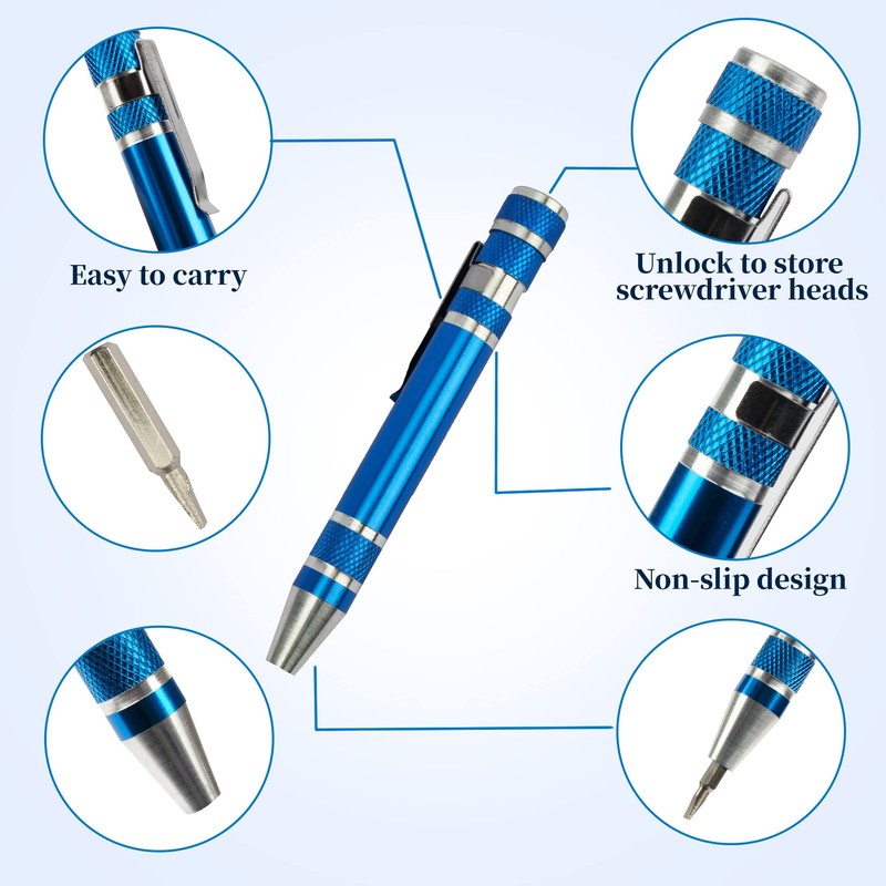 SWATOM 8 in 1 Mini Screwdriver Set Small Screwdrivers Pen