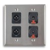 Dual Gang Stainless Steel Wall Plates with Two XLR Male/Two