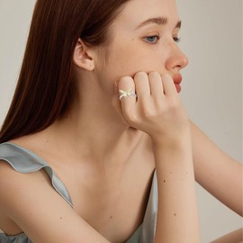 CRWENG Butterfly Ring for Women 925 Sterling Silver Butterfly with Opal/Turquoise Ring Exquisite and Cute Butterfly Jewellery for Sisters Good Friends Girlfriend (Yellow Opal)