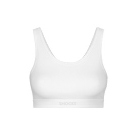 Snocks, Pack of 1, Soft Bra Bustier Women's Organic Cotton Comfortable Bra for Every Day, Yoga or Leisure, 1x White