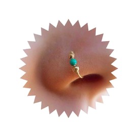 Cybche Boho Turquoise Nose Rings Hoop Blue Bead Nose Cuff Piercing Hoop Gold Clip On Septum Hoop Tiny Turquoise Bead Nose Ring Helix Cartilage Nose Ring Jewelry for Women