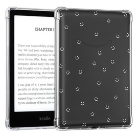 CoBak Clear Case for Kindle Paperwhite Transparent - 6.8 Inch Kindle Paperwhite 11th Generation 2021 and Signature Edition (Model No. M2L3EK/ M2L4EK), Lightweight, Scratch-Resistant, Soft (Smile)