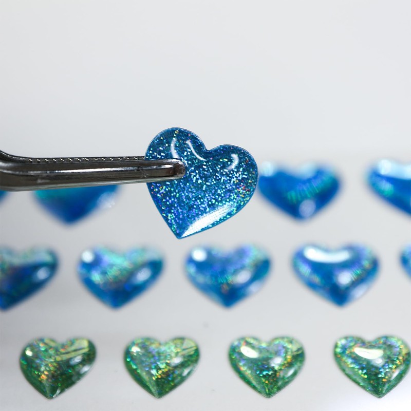 Reward Stickers 3D-020 3D Heart, Blue Mix, Glitter, Decoration, 1