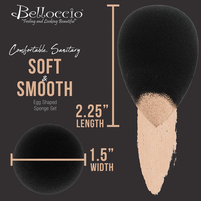 1 Belloccio Beauty Cosmetic Makeup Sponge - Egg Shaped Blender