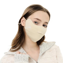 OhSunny Women Winter Half Face Covering Windproof Face Mask Balaclava Dustproof Fleece Sports Outdoor Face Cover WNN3T159D Beige