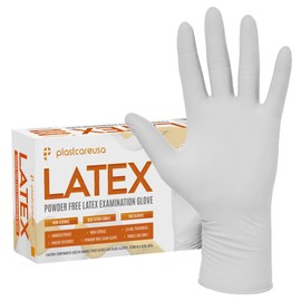 PlastCare USA 100 Extra Large Latex Exam Gloves White - Powder-Free, Disposable, Non-Sterile, Textured Grip for Enhanced Sensitivity and Control