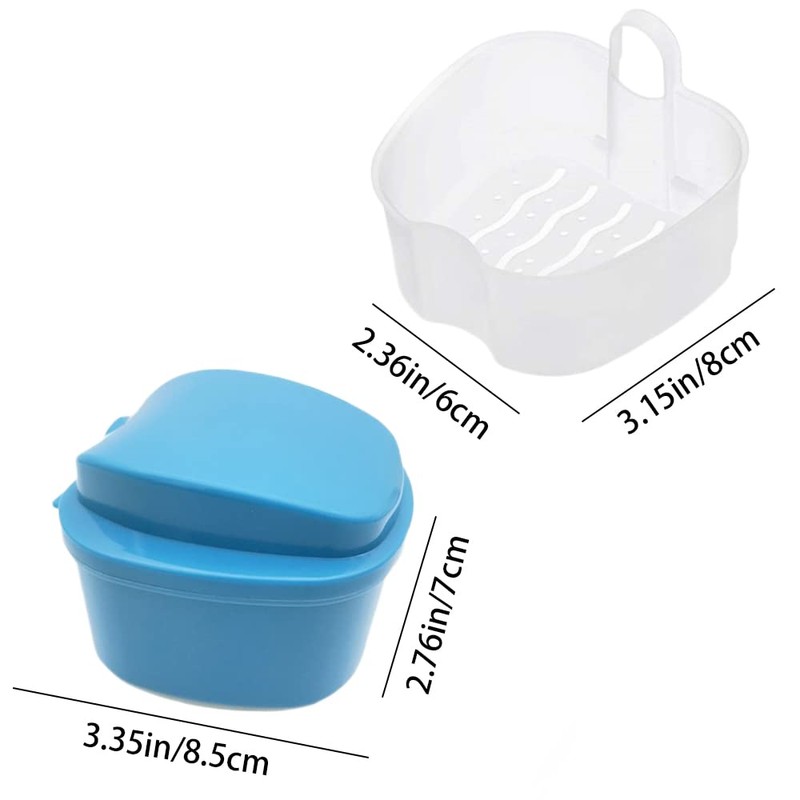 TAORANJU Denture Case, Denture Retainer Case Denture Cup with Strainer