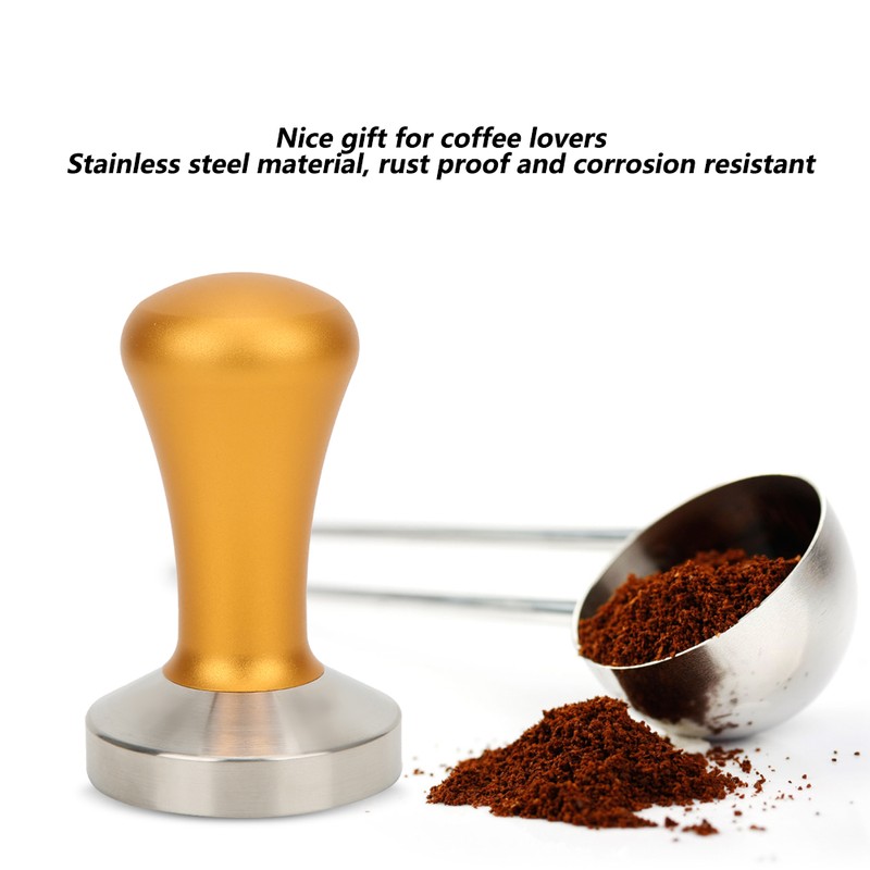 58mm Gold Detachable Coffee Tamper Stainless Steel Coffee Powder Pressing