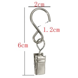 GYWHOOFT 30 Pcs Curtain Hooks, Curtain Rings, Rustproof Curtain Rings with Clips, Decorative Vintage Curtain Hooks for Curtain Photos Home Party Decoration Art Craft Display(Silver)