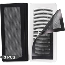 FURNIFE 3 PCS Floor Vent Covers, Upgrade Magnetic Air Vent Cover, 4 x 10 Inch Magnetic PVC Vent Screen Mesh Cover for Home Floor Heat/AC Air Register Cover for Wall Ceiling Floor Catch Debris Hair