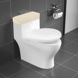 AZHCHKE Toilet Tank Lid Cover, Bathroom Stretch Washable Spandex Toilet Tank Protector Cover with Elastic Bottom, Beige