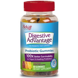 Digestive Advantage Digestive Advantage 3-in-1 Natural Fruit Flavors Probiotic Gummies for Women & Men Occasional Bloating, Minor Abdominal Discomfort & Gut Health, 60 Count Gummies (6 Pack)