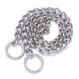 Mile High Life | Dog Training Chain Collar | Stainless Steel Slip P Ring | Choke Collar | Weather Proof | Tarnish Resistant | Variety Size and Weight Choices (L:20in)