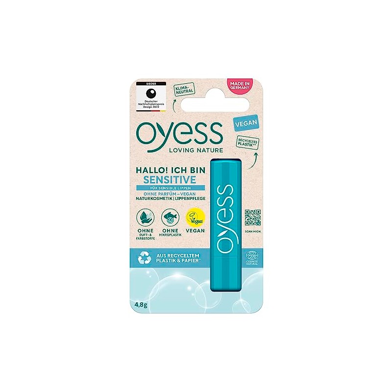 Oyess Lip Balm, Sensitive Vegan (0.2 oz (4.8 g) /