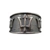 Sterling Silver Ring Band Poseidon Symbol Trident Solid Genuine Hallmarked