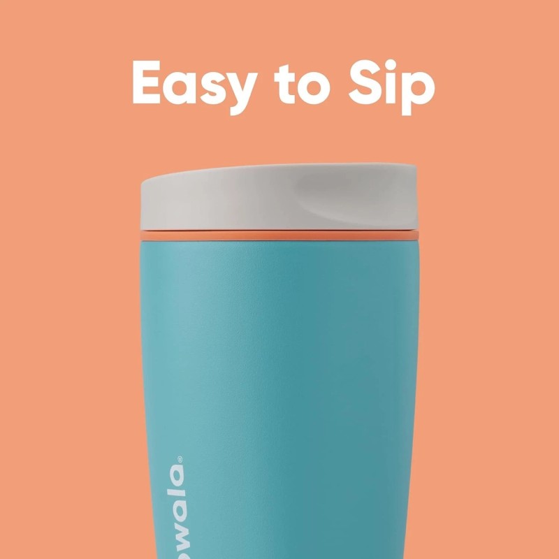 Owala SmoothSip Slider Insulated Stainless Steel Coffee Tumbler, Reusable Ice