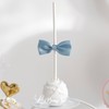 LiBongTa Small 2 Inch Twist Tie Pre-Made Satin Dusty Blue