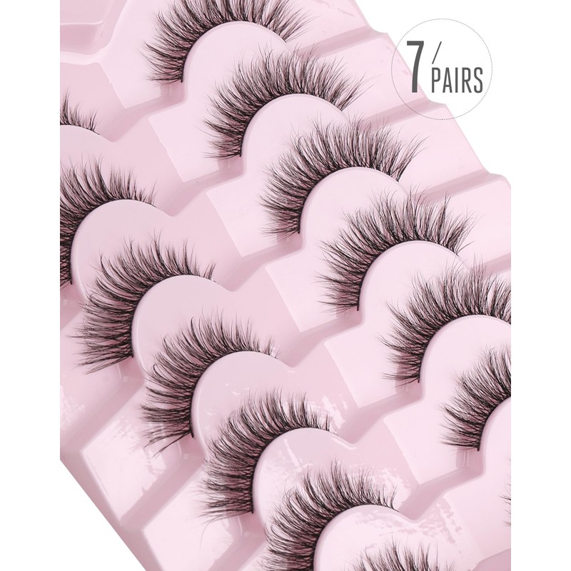 Onlyall Natural Lashes Wispy Lashes Natural Look False Eyelashes Flared