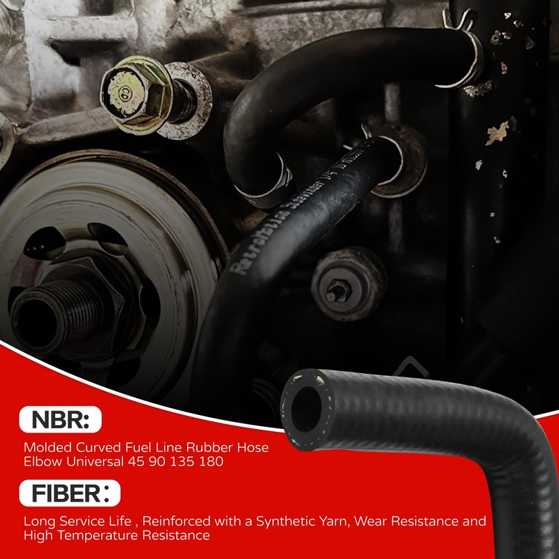 TKKEUEP 1 Inch ID Molded Fuel Line Rubber Hose Elbow