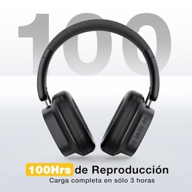 1 Hora Audifonos Inalambricos Diadema, Headphones con 100H de Reproducción y 3 EQ Modos Musical, Plegables y Giratorios Bluetooth 5.3 Auriculares, Compatible con Teléfono/TV/PC