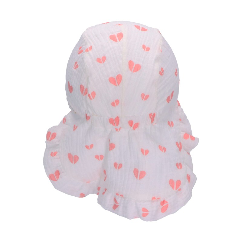 Sterntaler Unisex Children's Peaked Cap Neck Scarf Hearts Children's Hat,