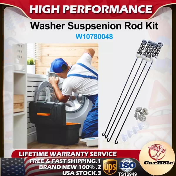 CarBole AP5971398 Washer Washing Suspension Rod Kit W10780048 For Whirlpool