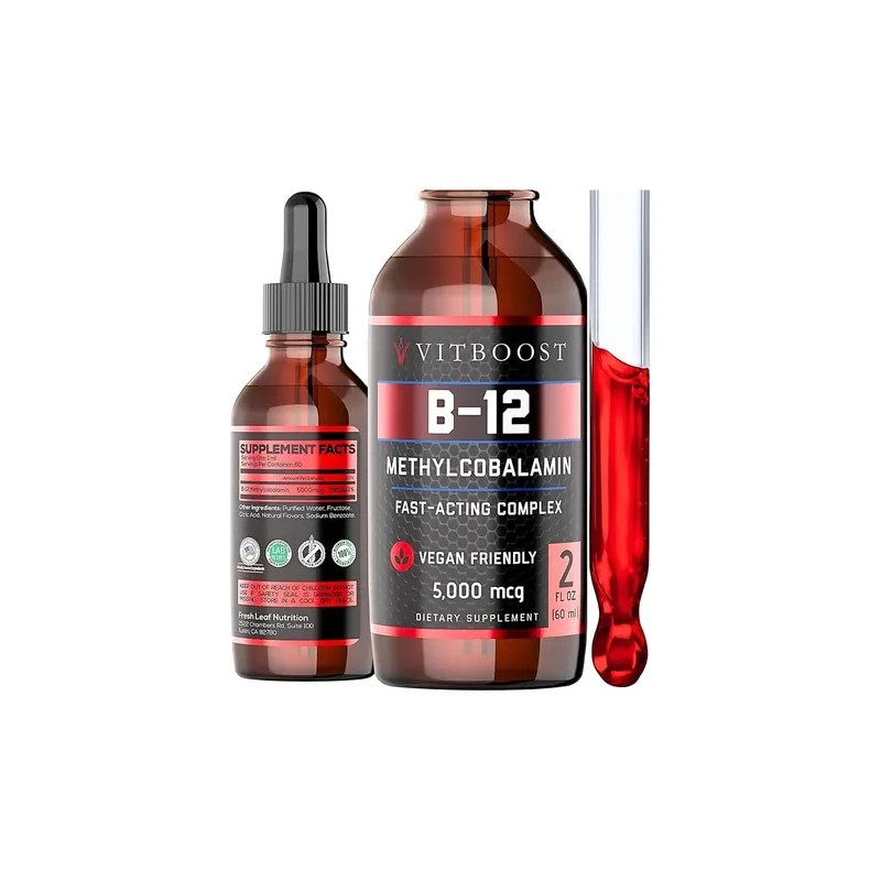 Vitboost Vitamina B12 Líquida 5000 Mcg Metilcobalamina Vegan