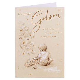 Clintons: Godson with Train Godson Christmas Card, Multi-Colour, 155 x 235, 1150467