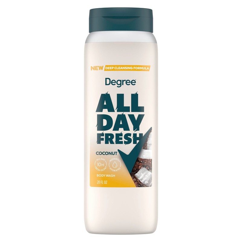 Degree All Day Fresh Body Wash Fresh Coconut Deep Cleansing