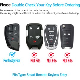 JOYEAR for Chevy Key Fob Cover with Key chain Compatible with 2022-2025 Silverado 1500 GMC Sierra 1500, 2024-2025 Silverado Sierra 2500HD 3500HD Car Accessories (Silver-White, 5 Buttons)