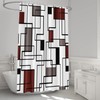 GCIREC Modern Abstract Burgundy Shower Curtain, Burgundy Grey Black Geometric