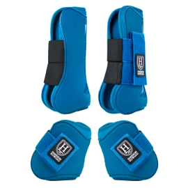Harrison Howard Horse Tendon Boots Open Front/Fetlock Boot for Horse Protective Boots for Jumping, Trail Riding Set of 4 Blue XL