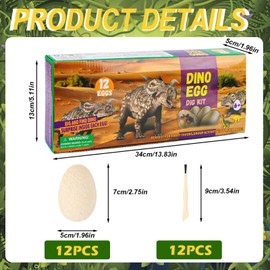 Dino Excavation Set for Children, Dinosaur Eggs for Digging Out Dinosaur Advent Calendar, Dino Toy Dinosaur Figures for Children Boys Girls from 6 7 8 9 10 Years
