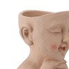 Men Face Flower Pot Hand Painting Resin Men Head Flowerpot