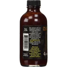 Da Bomb - Ground Zero - Original Hot Sauce - 321,900 Scovilles - 4oz Bottle - Made in USA with Habanero Peppers- Non-GMO, Gluten Free, Sugar Free, Keto - Pack of 1