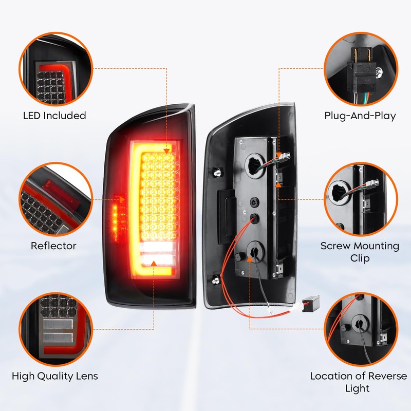 Tresound LED Tail Lights for Dodge Ram 1500 2007 2008,