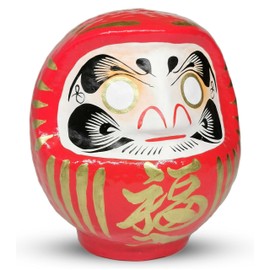 Japanese Daruma Doll 4.7" (Red) – Takasaki Handmade Lucky Charm | Goal Setting, Gift, Traditional Craft from Japan