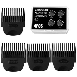 4 Pack Professional Trimmer Guards for Manscaped Lawn Mower 4.0, Waterproof Guide Combs Replacement with Organizer, 8 Cutting Lengths from 1/8" to 1/2" Fit The Lawn Mower 4.0 Groin Hair Trimmer