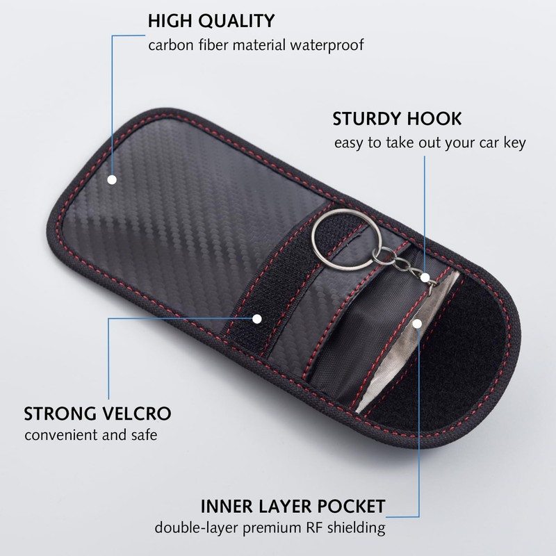 2 Pack Faraday Pouch for Car Keys, RFID Blocker Faraday