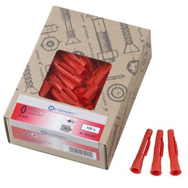 Metafranc Universal, Diameter, Pack of 100, for attaching Solid and Hollow Building Materials, All-Purpose, Expansion, Cavity dowels, Triple Wings, 952200, red, Ø 8 mm