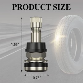 4 Pieces TR-416 Metal Valve Stems Outer Mount, Metal Valve Stems Fits 0.453 and 0.625 Inch Rim Holes 1-1/2" Long