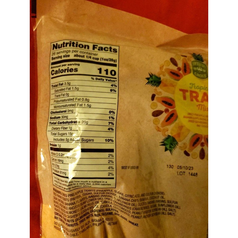 SOUTHERN GROVE 2 PACK TROPICAL TRAIL MIX WITH DRIED PINEAPPLE,PAPA